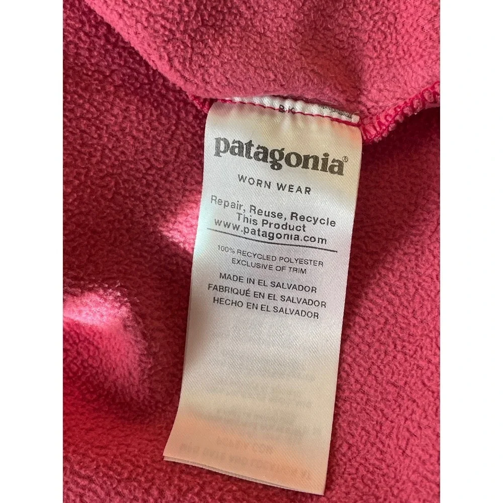 Patagonia Fleece Pullover Snap Size S Pink Blue Trim‎ Women Worn Wear - Picture 5 of 7